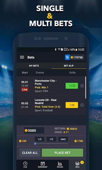 Sports Betting Game - BETUP  [МОД Unlimited Money] Screenshot 5