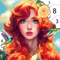 Скачать взломанную Girls Paint by Number Coloring (Девочки раскрашивают по номерам)  [МОД Бесконечные деньги] - полная версия apk на Андроид