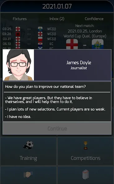 True Football National Manager (Тру Футбол Национальный Менеджер)  [МОД Много монет] Screenshot 2