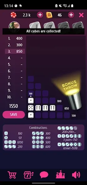 Farkle Pro - 10000 dice game  [МОД Много денег] Screenshot 3