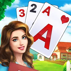 Взломанная Tripeaks Solitaire - Home Town  [МОД Бесконечные монеты] - стабильная версия apk на Андроид