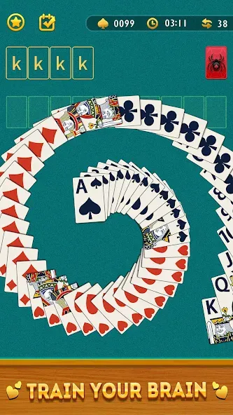 Spider Solitaire Card Game  [МОД Бесконечные монеты] Screenshot 5