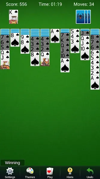 Spider Solitaire - Card Games  [МОД Много монет] Screenshot 1