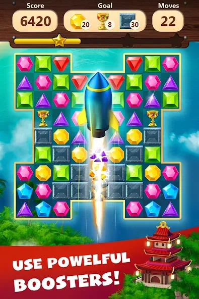 Jewels Planet - Match 3 Puzzle  [МОД Много монет] Screenshot 4